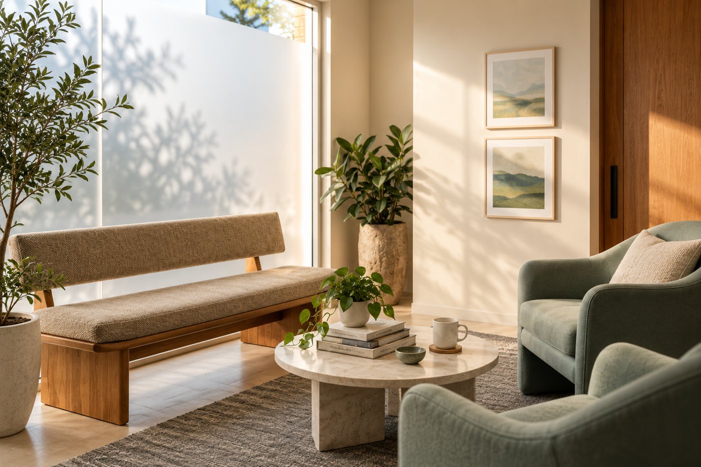 People talking in a welcoming setting